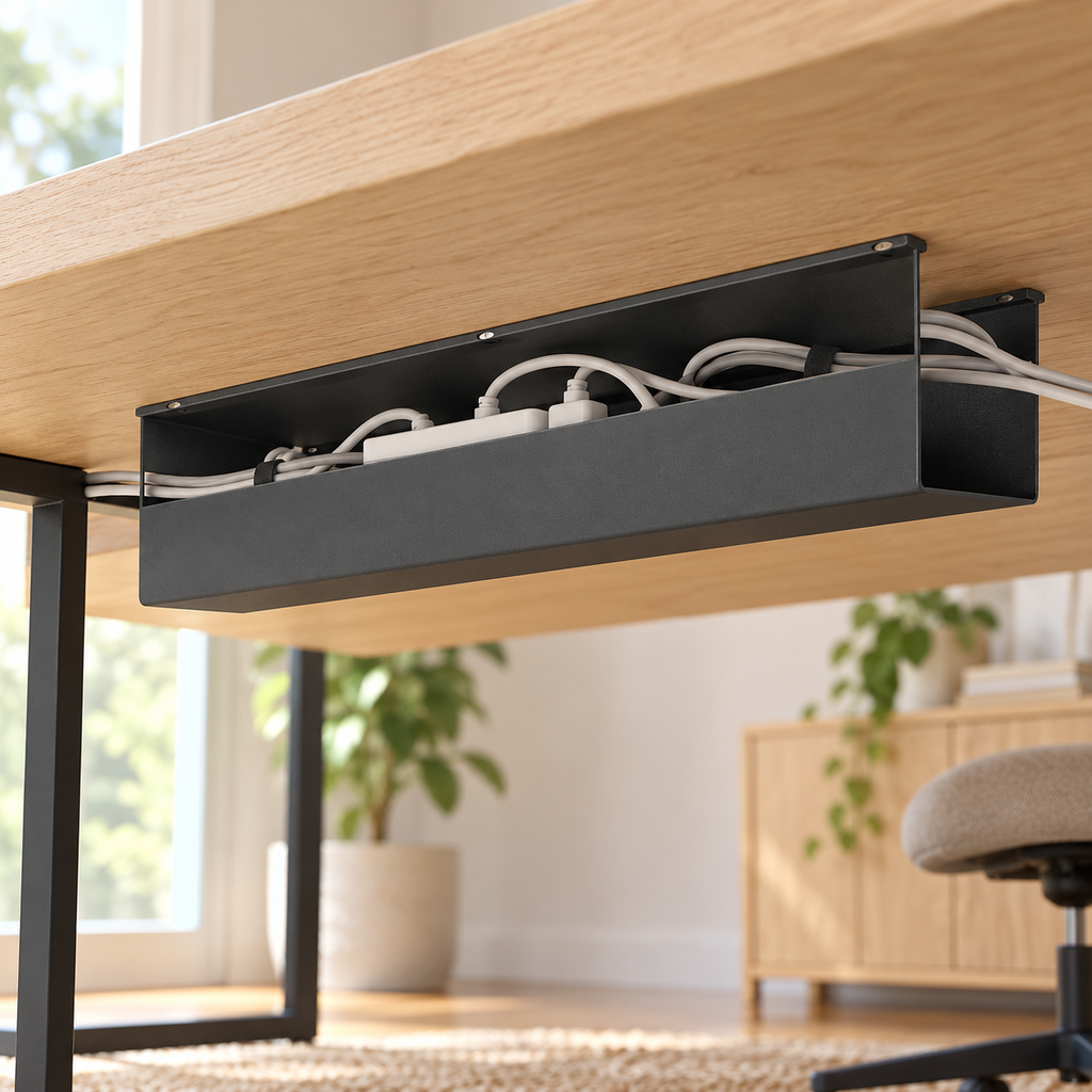 Copyhold Cable Tray in Charcoal, lifestyle view