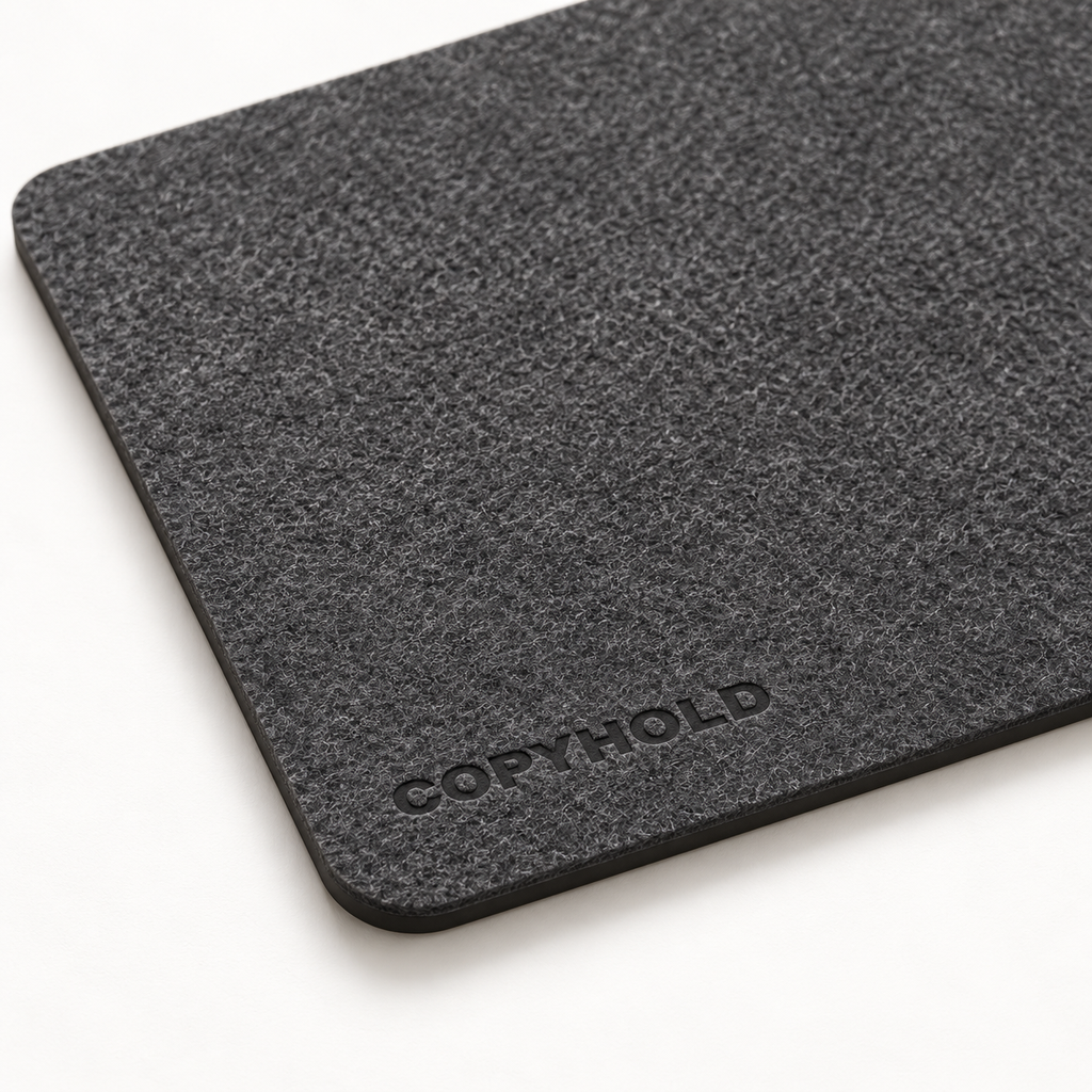 Copyhold Desk Mat Large in Charcoal, detail view