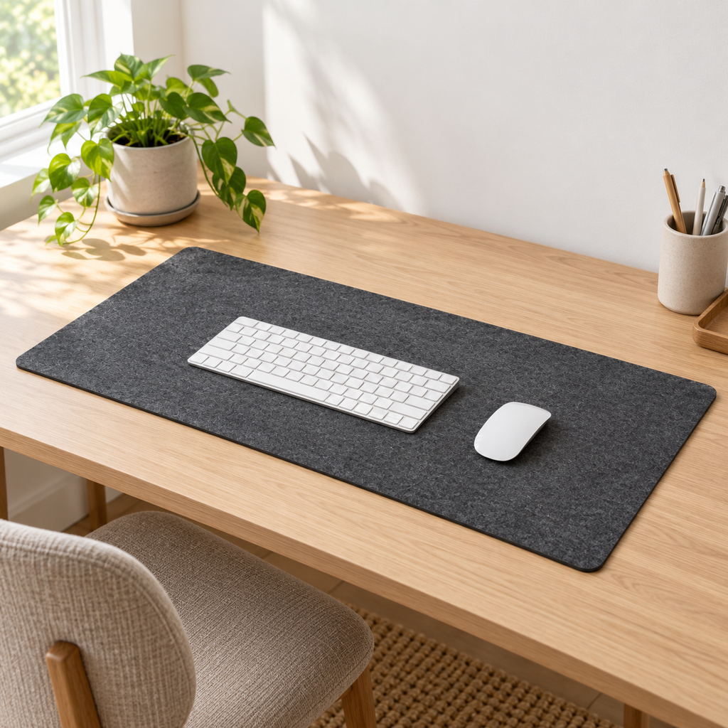 Copyhold Desk Mat Large in Charcoal, lifestyle view