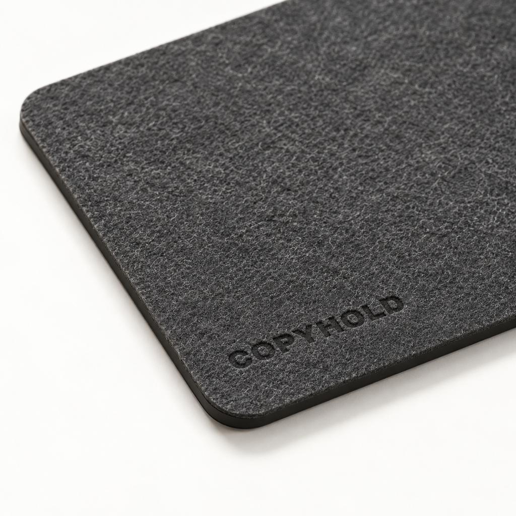 Copyhold Desk Mat Small in Charcoal, detail view