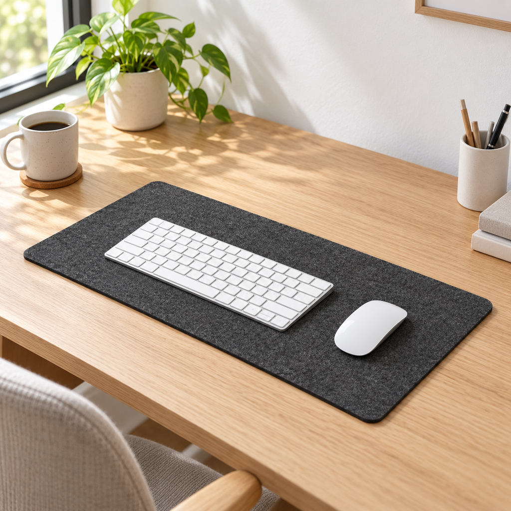 Copyhold Desk Mat Small in Charcoal, lifestyle view
