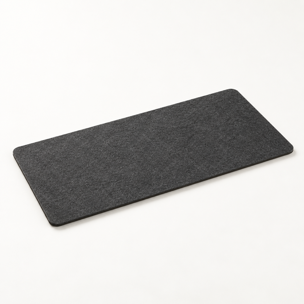 Copyhold Desk Mat Small in Charcoal, three-quarter view