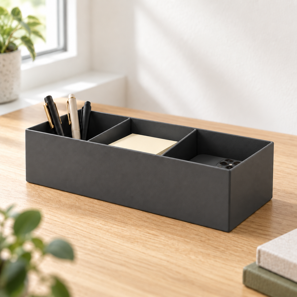 Copyhold Desk Organizer in Charcoal, lifestyle view