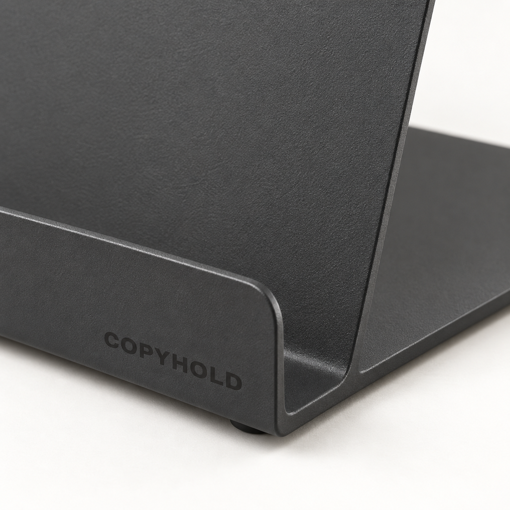 Copyhold Document Holder in Charcoal, detail view