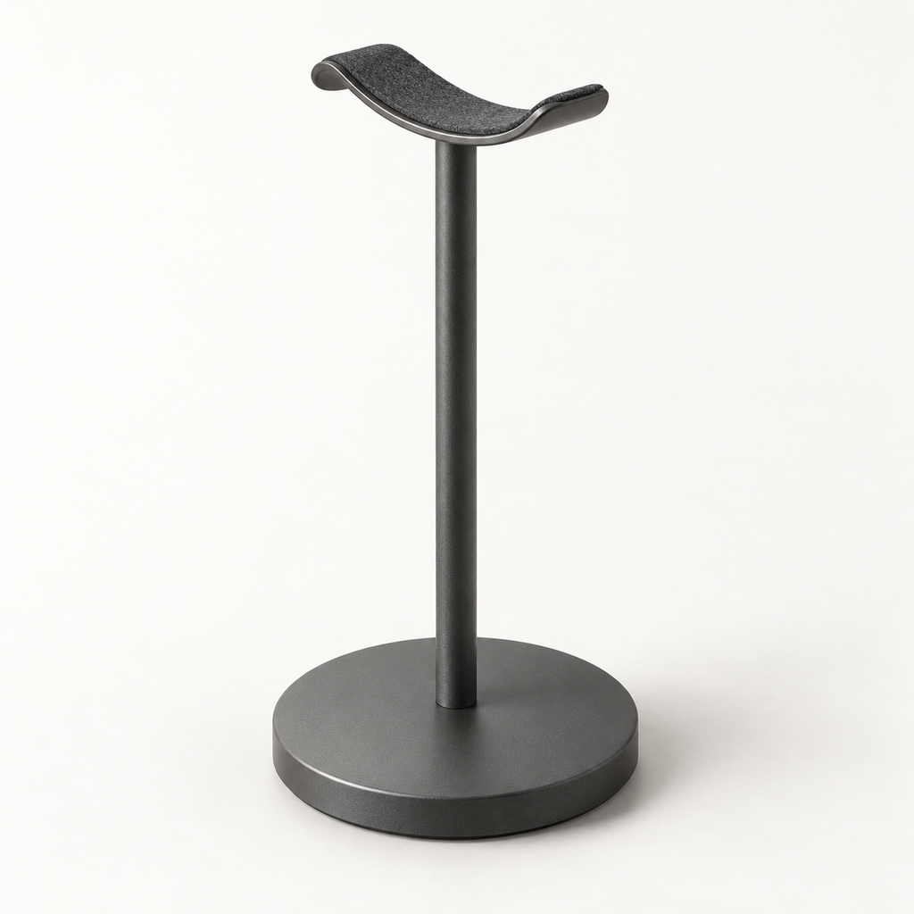 Copyhold Headphone Stand in Charcoal, three-quarter view