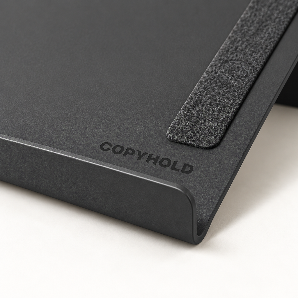 Copyhold Laptop Stand in Charcoal, detail view
