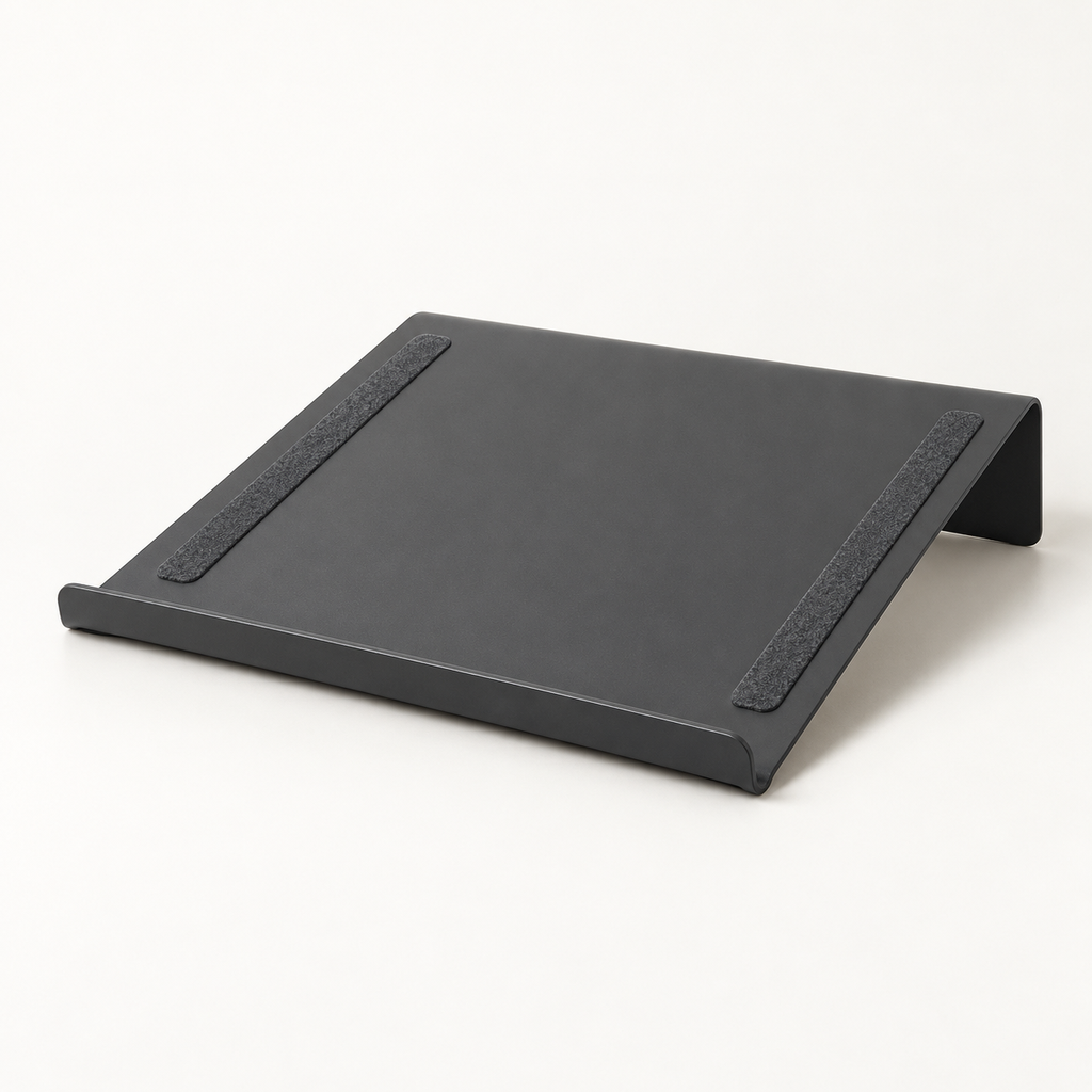 Copyhold Laptop Stand in Charcoal, three-quarter view