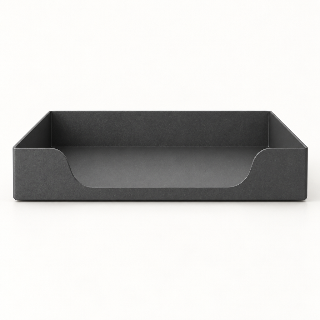 Copyhold Letter Tray in Charcoal, front view