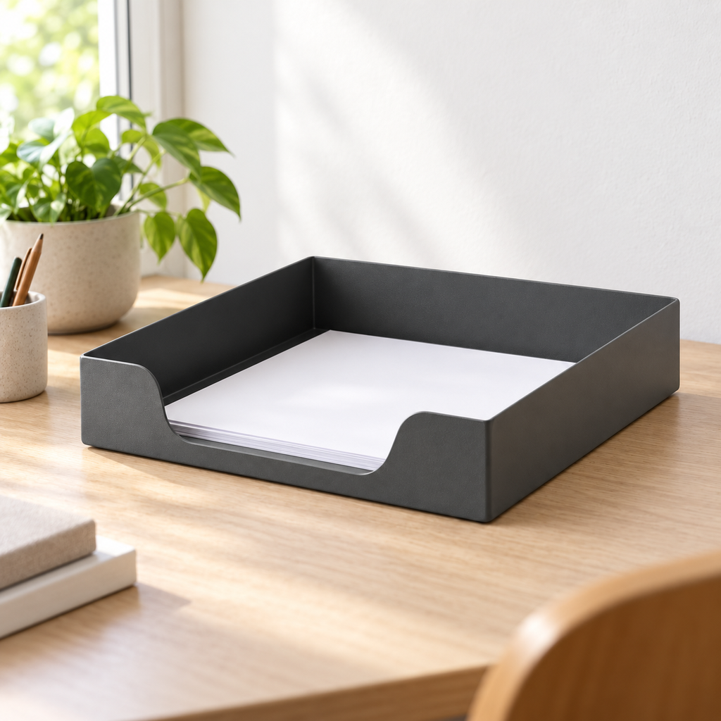 Copyhold Letter Tray in Charcoal, lifestyle view