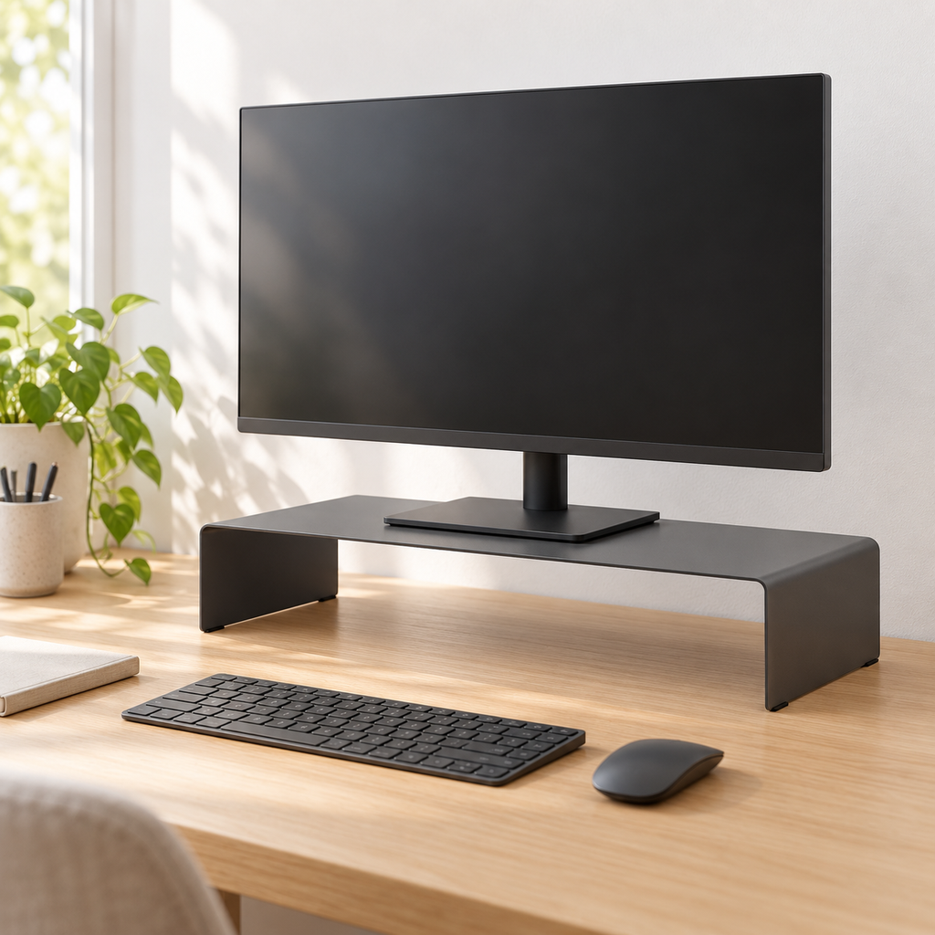 Copyhold Monitor Stand in Charcoal, lifestyle view
