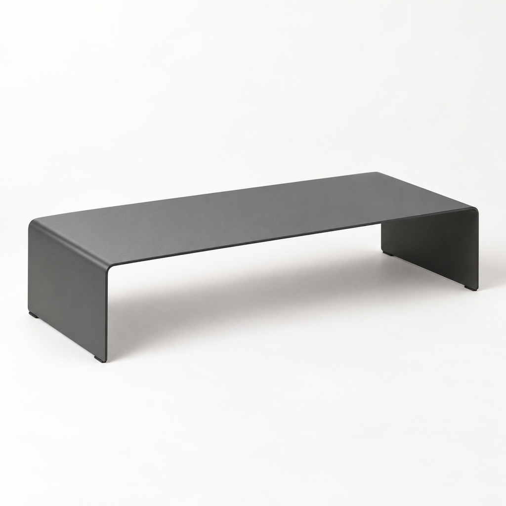 Copyhold Monitor Stand in Charcoal, three-quarter view