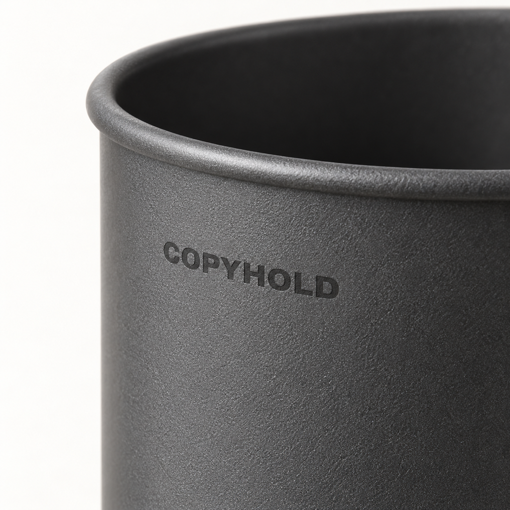 Copyhold Pen Cup in Charcoal, detail view